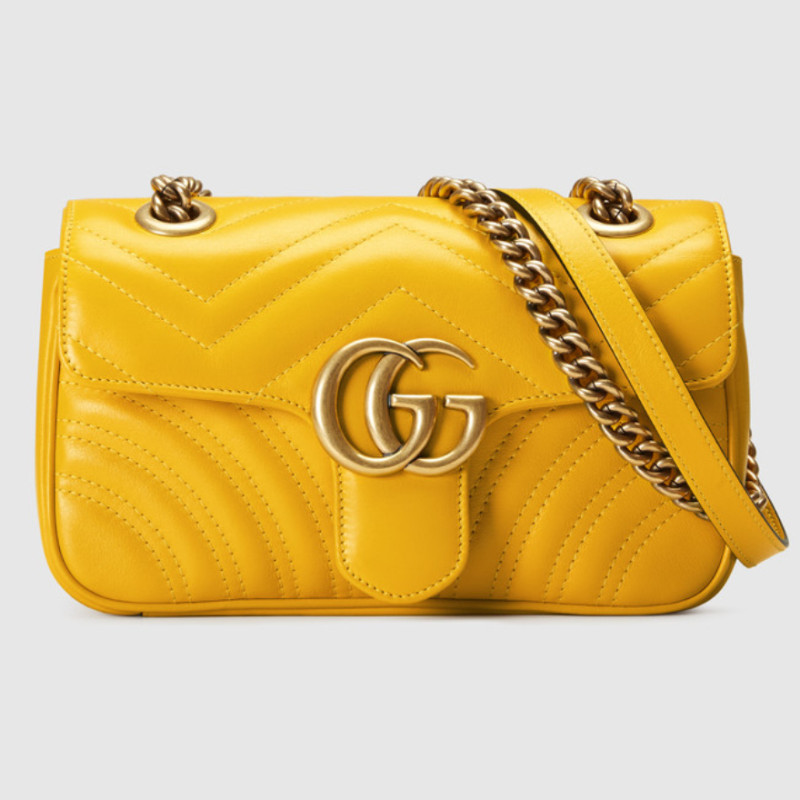gucci黄色女士迷你袋gg马尔蒙