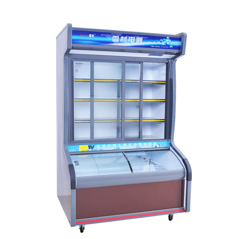 雪村冷柜 商用展示柜( hy-1400c )豪华款 点菜柜 双机双温 上冷藏柜