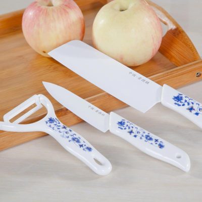 水果刀削皮器菜刀器三件套 礼品陶瓷刀具 厨房刀具