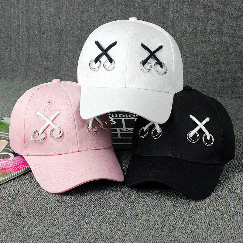 韩国GD权志龙同款时尚铁环鸭舌帽别针棒球帽