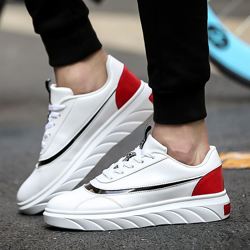 秋季休闲白色板鞋男厚底松糕鞋青年运动鞋男鞋