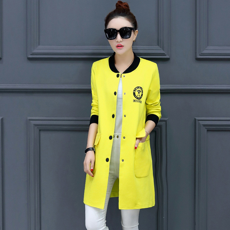 金仟亿中长款棒球服女2017春秋新款女装韩版