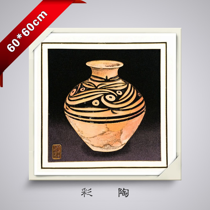 纯手工掐丝画—彩陶类 彩陶 60*60cm(每幅作品仅此一幅)