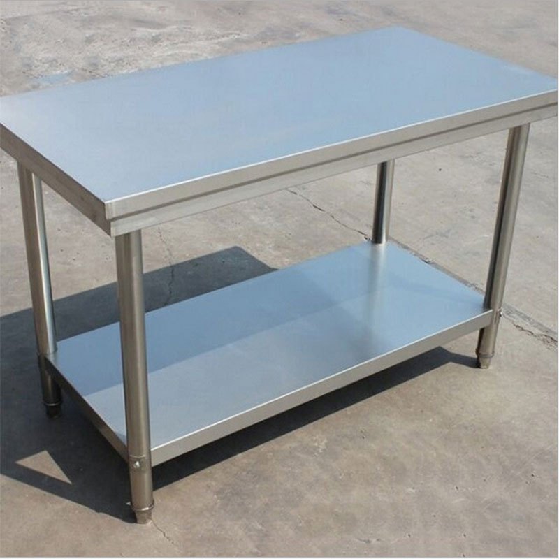 纳丽雅 双层不锈钢桌子桌面工作台 厨房实验室操作台荷台打包装