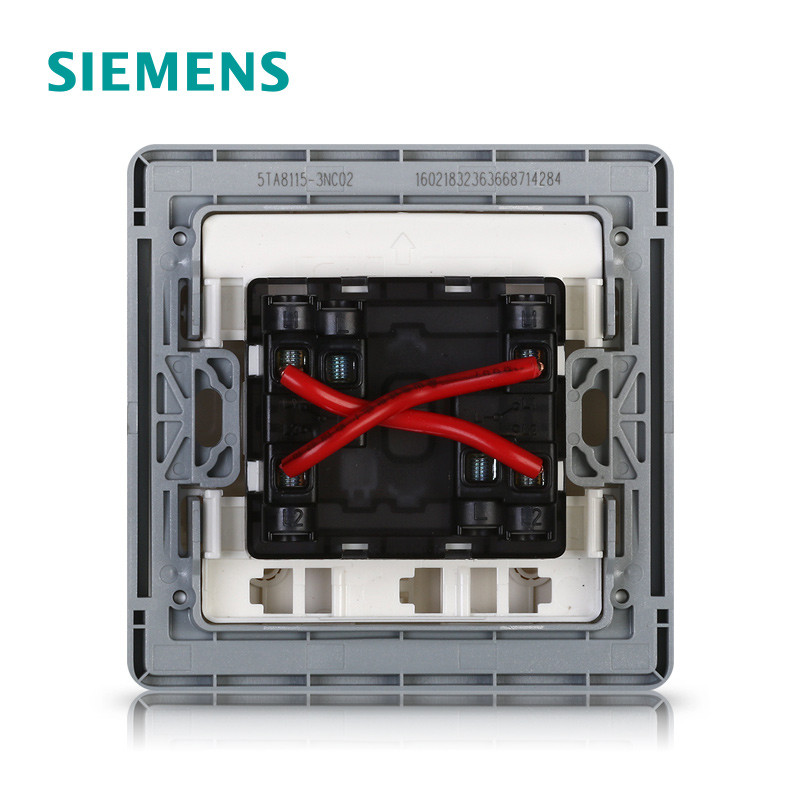 [官方旗舰店]西门子(siemens)开关插座系列86型睿致钛银色一开多控 多