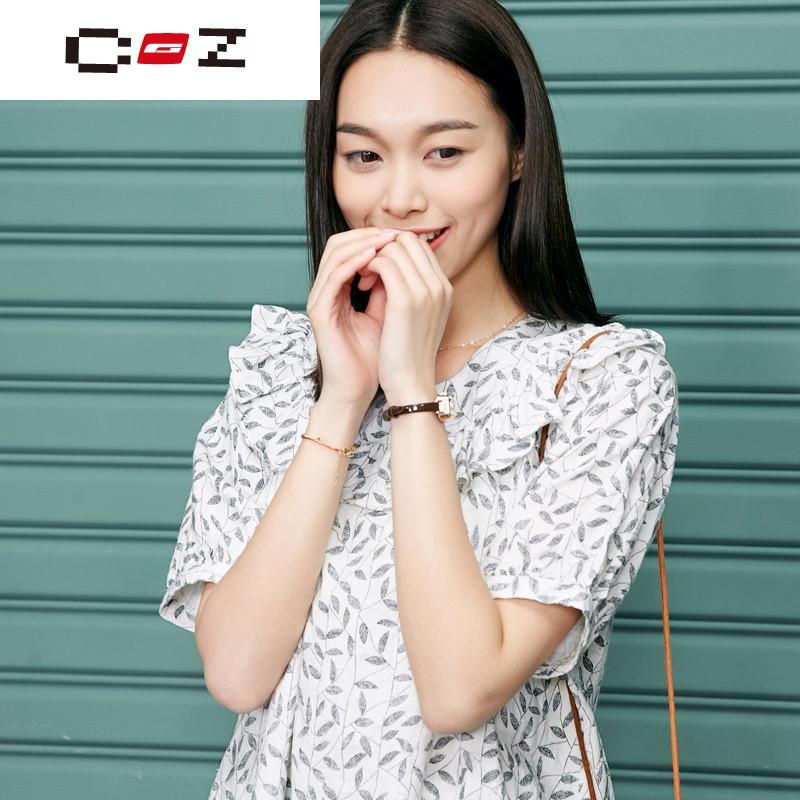 CZ潮流品牌Z逆生长夏装女士宽松复古木耳边衬