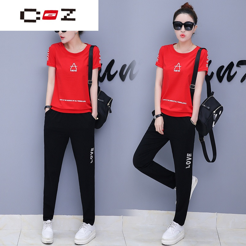 CZ潮流品牌2017夏季女装新款潮运动服休闲套