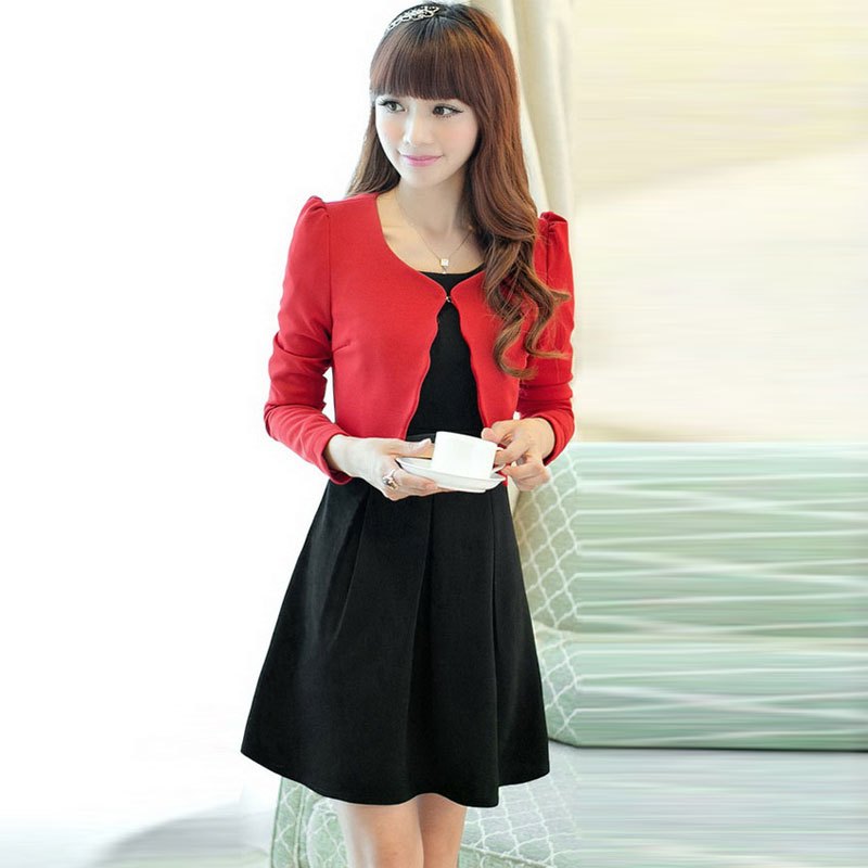 2017春装新款大码女装春秋季两件套长袖修身