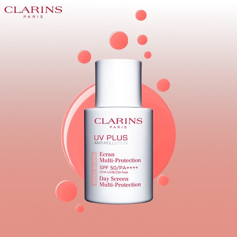 娇韵诗 clarins 清透无油抗污染 防晒霜隔离乳spf50 30ml 润色 粉色