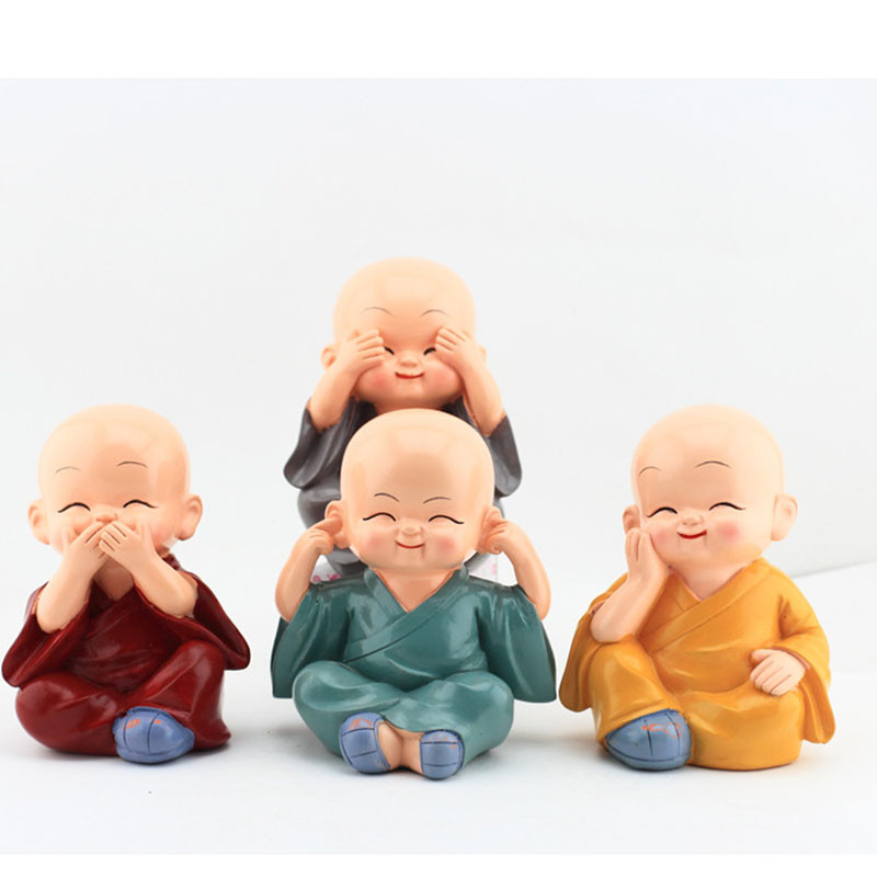 创意家居小和尚摆件 汽车装饰用品车载公仔玩偶摆设工艺品礼品-四不