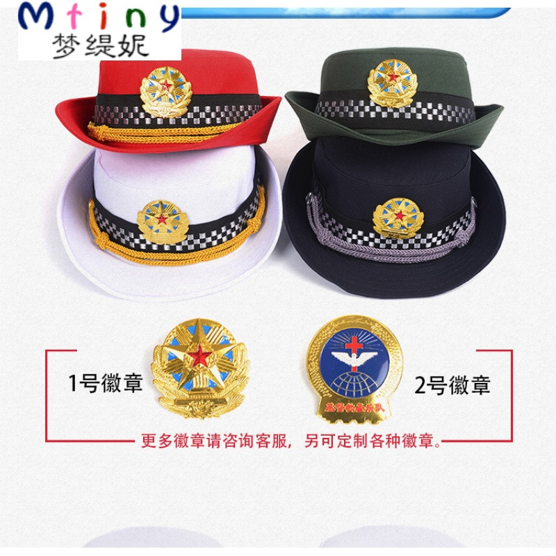 mtiny女士军鼓队帽团体演出仪仗队乐队红帽子空姐帽子