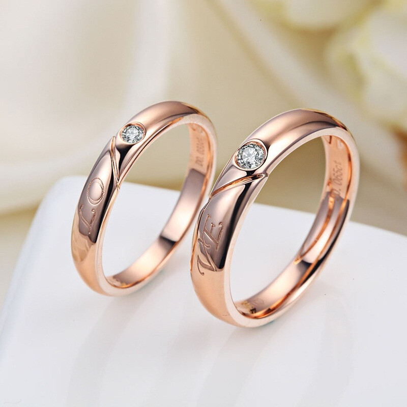 罗曼蒂珠宝18k金镶钻石戒指通灵系列情侣对戒男戒女戒结婚钻戒需定制
