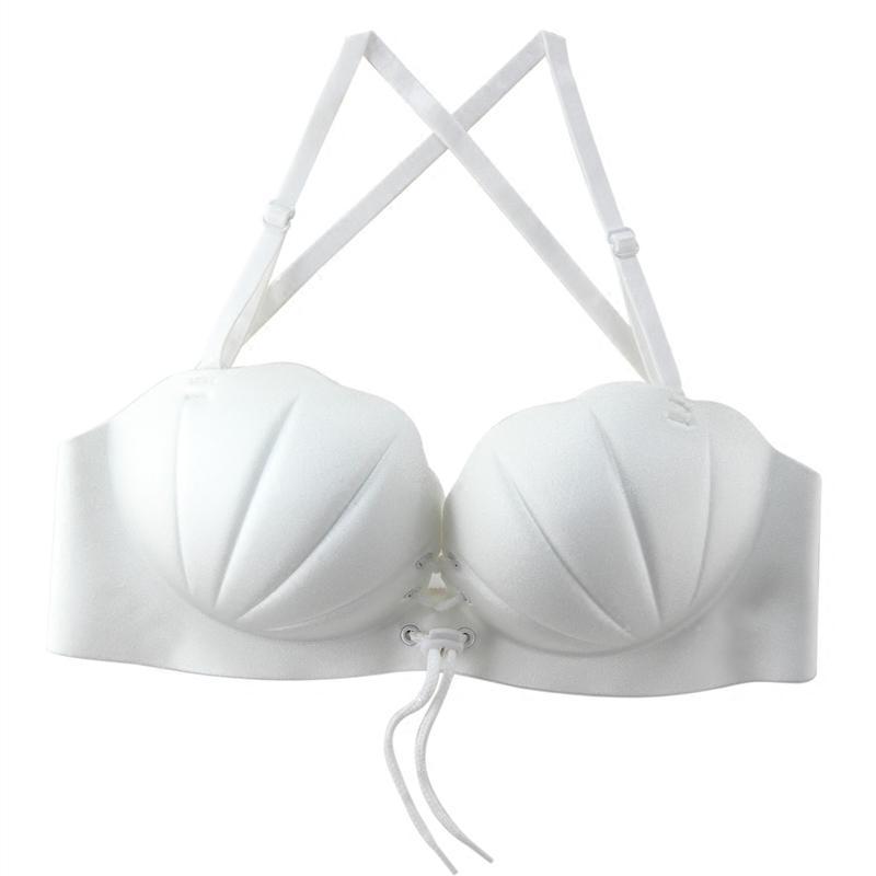 818款隐形无肩带美背文胸夏天性感露背内衣女防滑挂脖拉b聚拢厚小胸罩