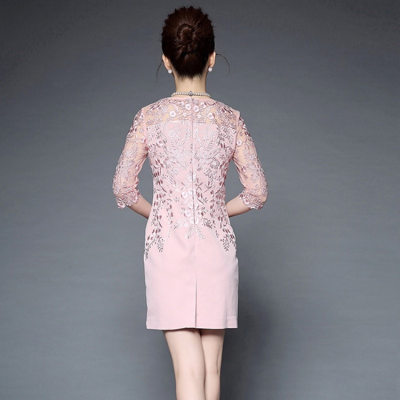 娉语参加婚宴年轻妈妈装礼服裙子中年女秋装新款连衣裙30-40-50岁女装