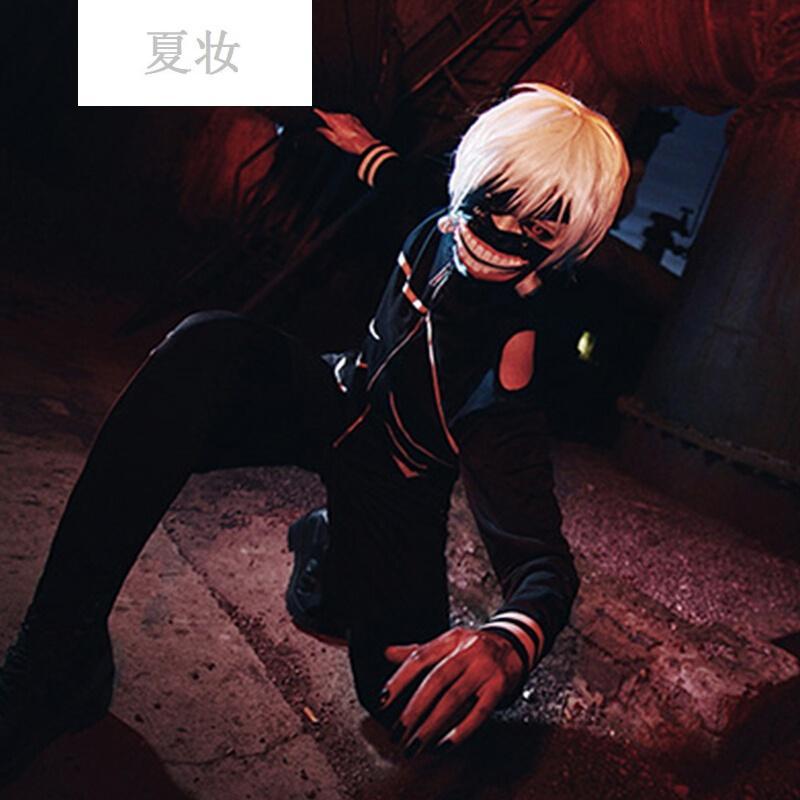 男生cosplay动漫人物,帅气的cosplay角色男 新品东京喰种cosplay动漫人物服装金木研cos服男卫衣日常服