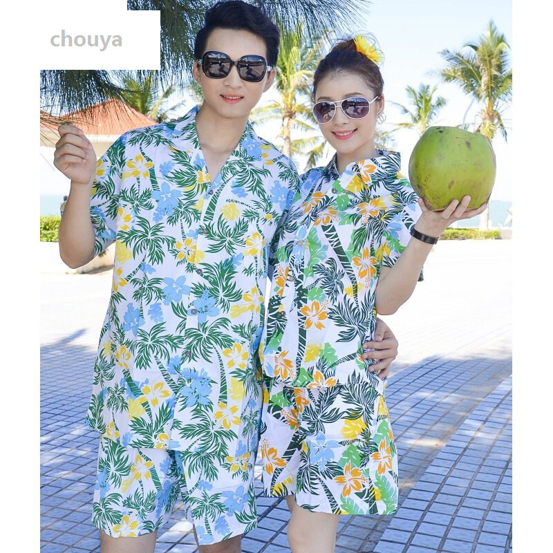 绰娅情侣沙滩服男三亚海边度假短袖衬衫女夏威夷衬衣子套装 绰娅女士衬衫【价格 图片 品牌 报价】-苏宁易购绰娅富宇服饰专营店