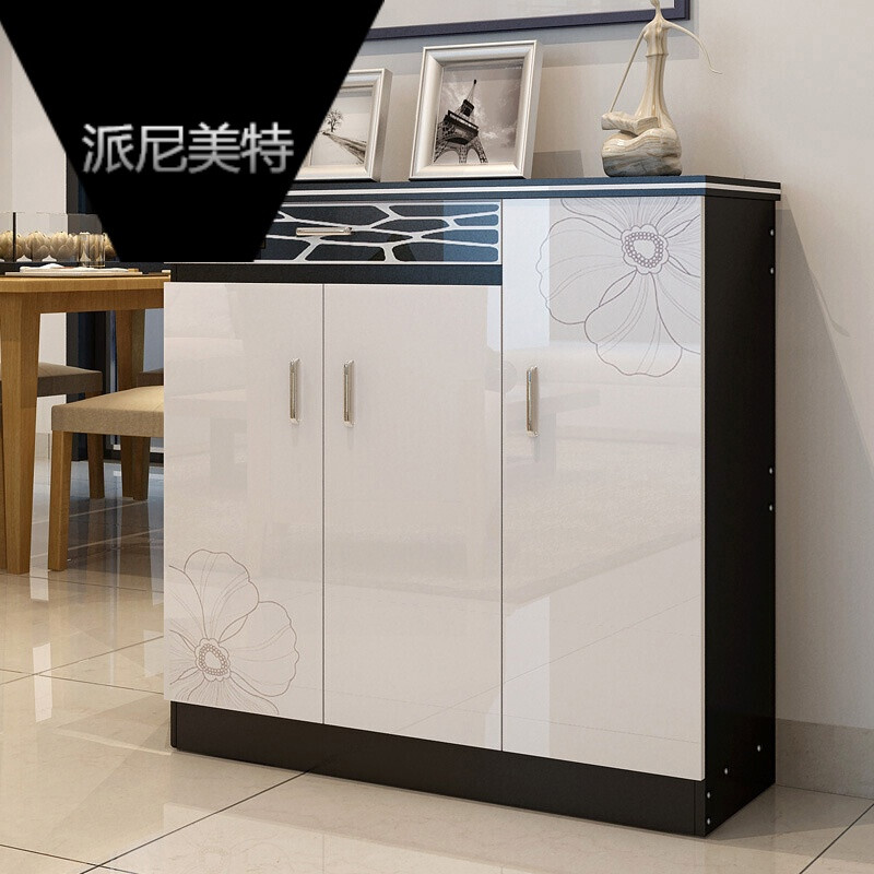 简易鞋柜简约现代推拉门鞋柜多功能实木鞋架现代简约鞋柜门厅收纳储物