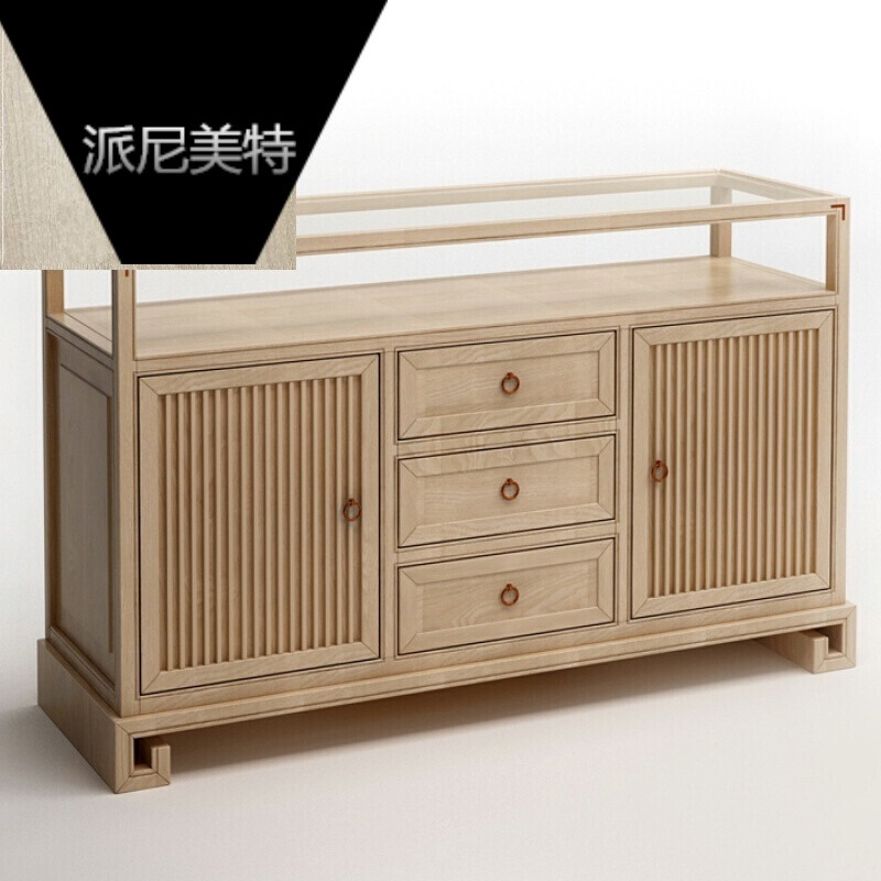 派尼美特新中式餐边柜现代中式实木玄关柜酒店