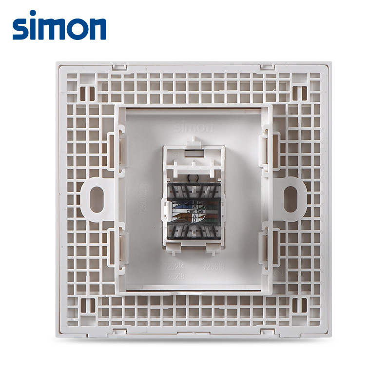 simon西蒙开关插座e6网线插座面板 e6雅白色86型电脑网络宽带网口模块