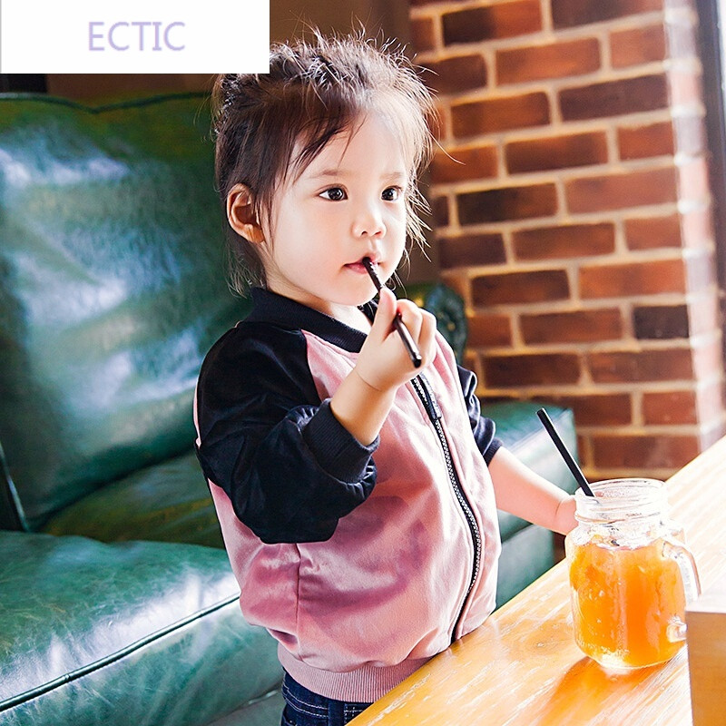 ECTIC童装女童外套2017秋装新款韩版卡通棒