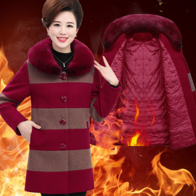 特价中老年人女装60-70岁胖妈妈装秋装毛呢外