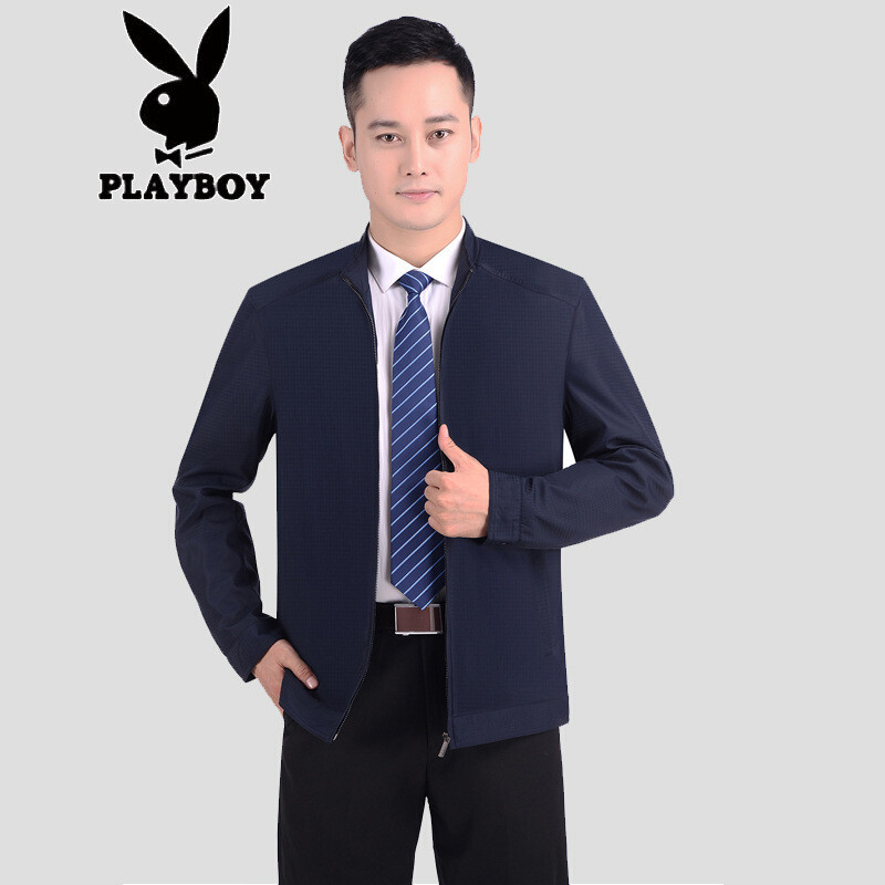 花花公子中年夹克2017新款薄款40岁男装秋冬