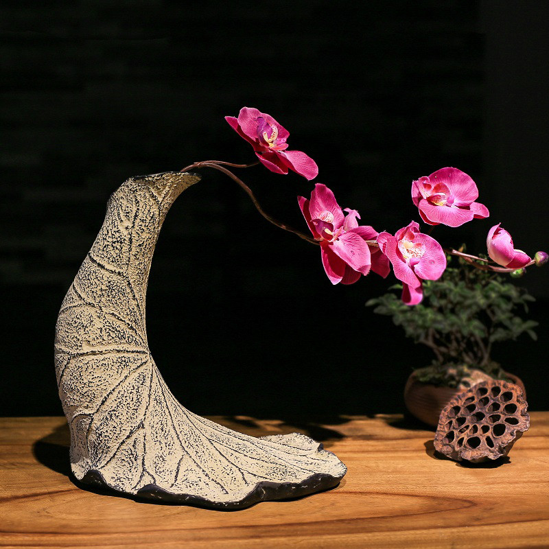 舒厅创意家居 新中式干花花瓶摆件复古家居饰品客厅玄关花艺艺术创意
