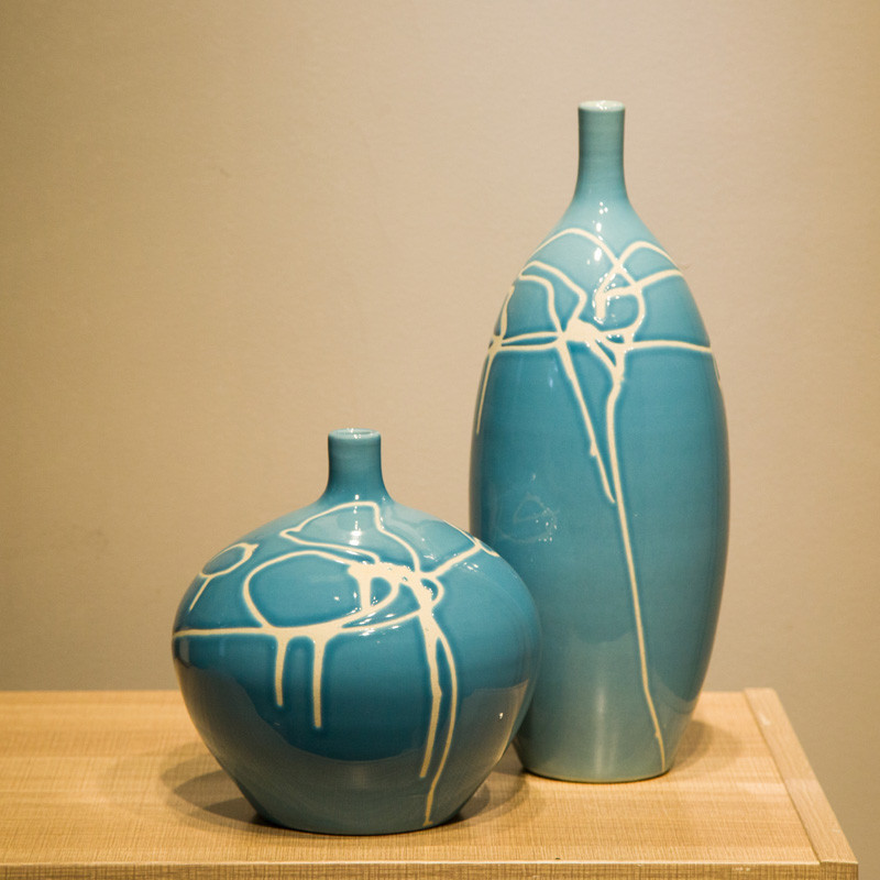 欧式创意复古现代简约客厅家居软装饰品陶罐陶瓷器花瓶插花艺摆件