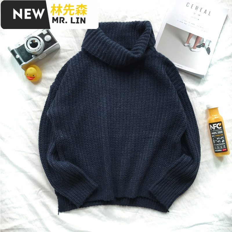 潮流男装高领毛衣男韩版潮学生风宽松外穿秋冬
