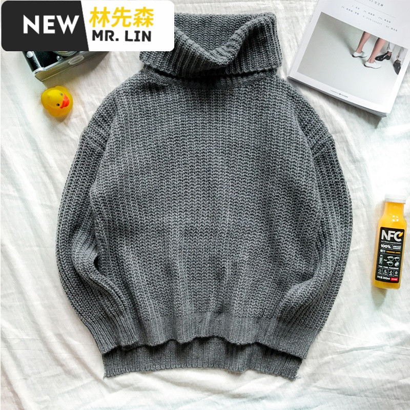 潮流男装高领毛衣男韩版潮学生风宽松外穿秋冬