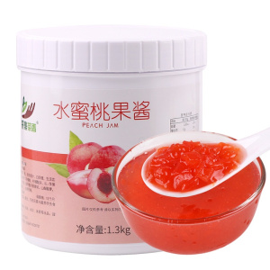 1.3kg水蜜桃果酱 蜜桃乌龙晶球水果茶饮品店商用原料 果肉颗粒酱