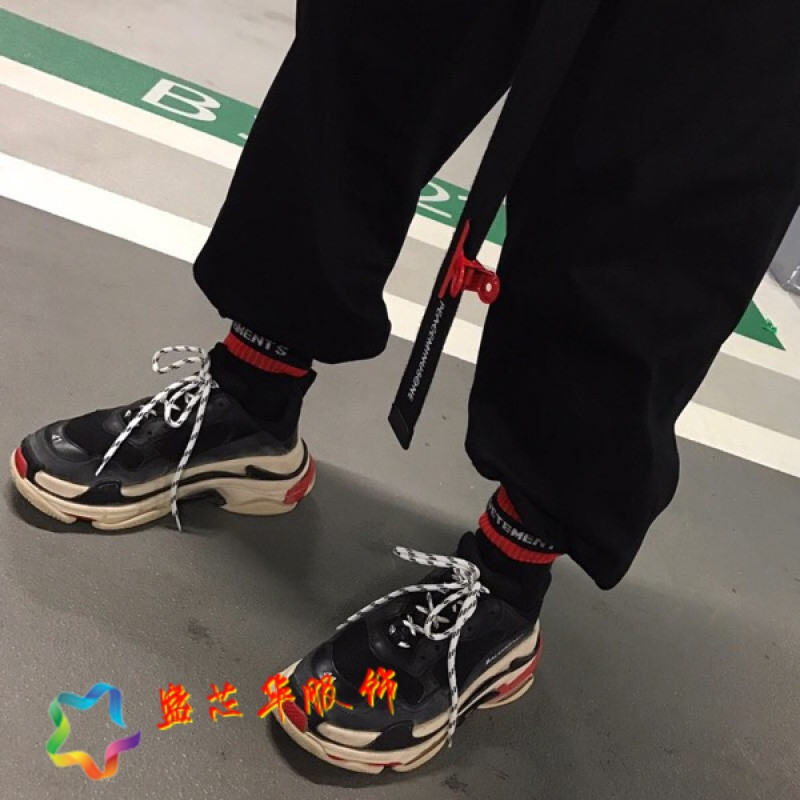 lzzang拼色秋冬季做旧街拍运动鞋韩国ins超火复