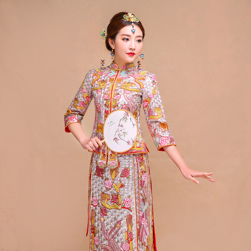 出租龙凤褂新娘刘诗诗吴奇隆同款秀禾服冬季中式婚纱礼服结婚古装