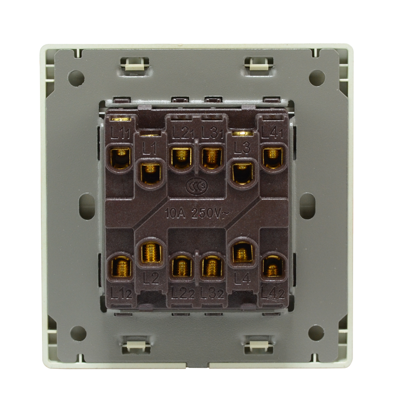 开关插座四开双控开关面板_接线图分享