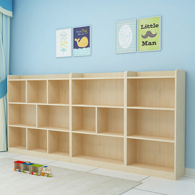 实木儿童书架绘本架卡通简易置物架简约组合书柜幼儿园宝宝小书架