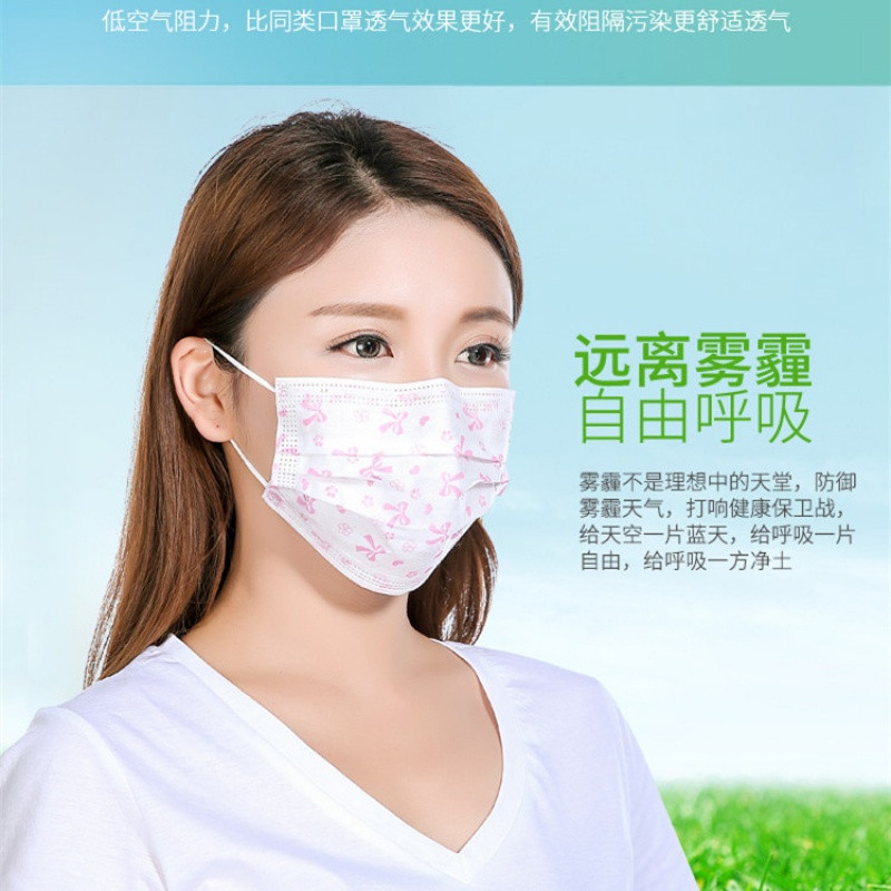 一次性口罩防尘透气女印花三层韩版女神可爱夏季男潮