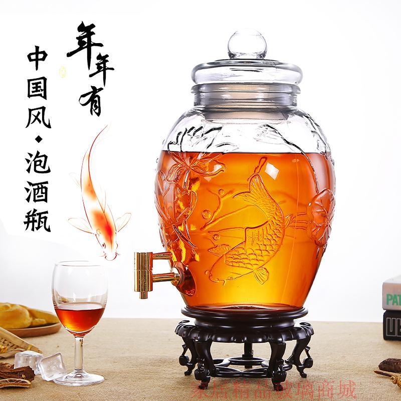 玻璃泡酒瓶带龙头密封储物罐10斤20斤30自酿白酒葡萄人参泡酒坛子