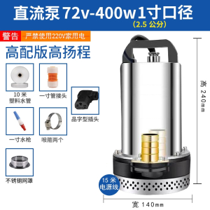 阿斯卡利直流潜水泵12V24V48V60V家用电瓶车抽水泵电动车农用灌溉抽水泵