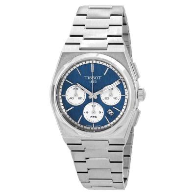 天梭(TISSOT)PRX 计时不锈钢蓝色表盘时尚经典男士机械手表