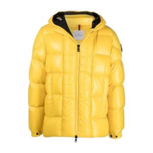 Moncler 萌可睐 logo标识绗缝连帽羽绒服 黄色 专柜美国代购G20911A0005568950-141