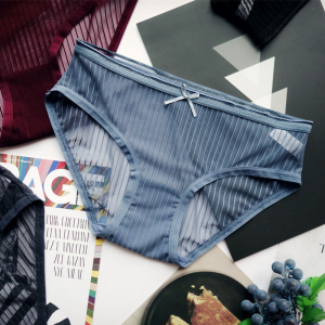 波迷娜(BOMINA)内裤女性感星期裤网纱镂空情趣超薄低腰包臀女士三角裤