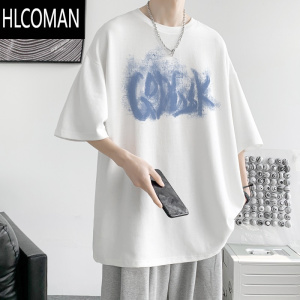 HLCOMAN300G短袖T恤男夏季印花打底衫圆领半袖情侣体恤大码潮流