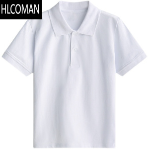HLCOMAN中小学生校服短袖夏季英伦风枣蓝衫T恤男女儿童班服