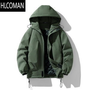 HLCOMAN@ 日系连帽工装棉服男冬季冲锋外套男生防泼水p暖棉衣