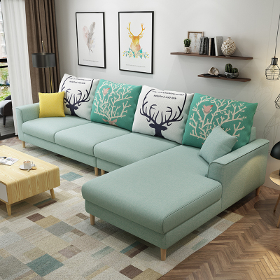 新款沙发北欧简约现代闪电客小户型乳胶灰色布艺沙发客厅整装网红