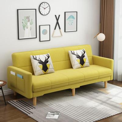 北欧布艺闪电客沙发现代简约小户型客厅科技布三人位可折叠多功能沙发床