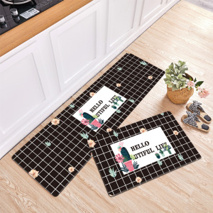 北欧厨房地垫可擦洗防水防油脚垫家用免洗长条加长垫子地毯长方形