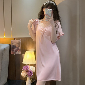 SHANCHAO冰丝睡裙女夏季薄款2023新款纯欲性感网红高级感公主风家居服