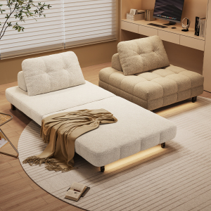 欧梵森 轻奢沙发床小户型可折叠双人小户型客厅两用多功能沙发床简约猫抓绒现代组合沙发床