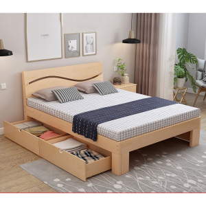 床1.8m双人床出租房现代简约1.5米主卧经济型1.2米儿童床小床